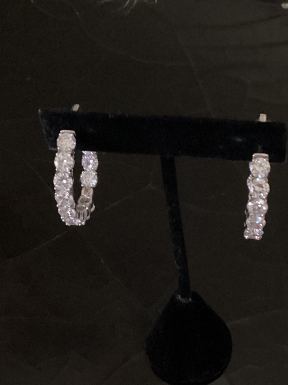 Inside Out 925 Silver CZ Hoop Earrings